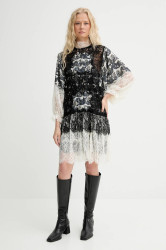 Šaty s příměsí hedvábí MUNTHE LISSO bílá barva, mini, 253131425322