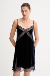 Šaty s příměsí hedvábí ZADIG&VOLTAIRE tmavomodrá barva, mini, WWDR02561