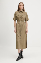 Šaty s příměsí lnu Barbour NICOLE