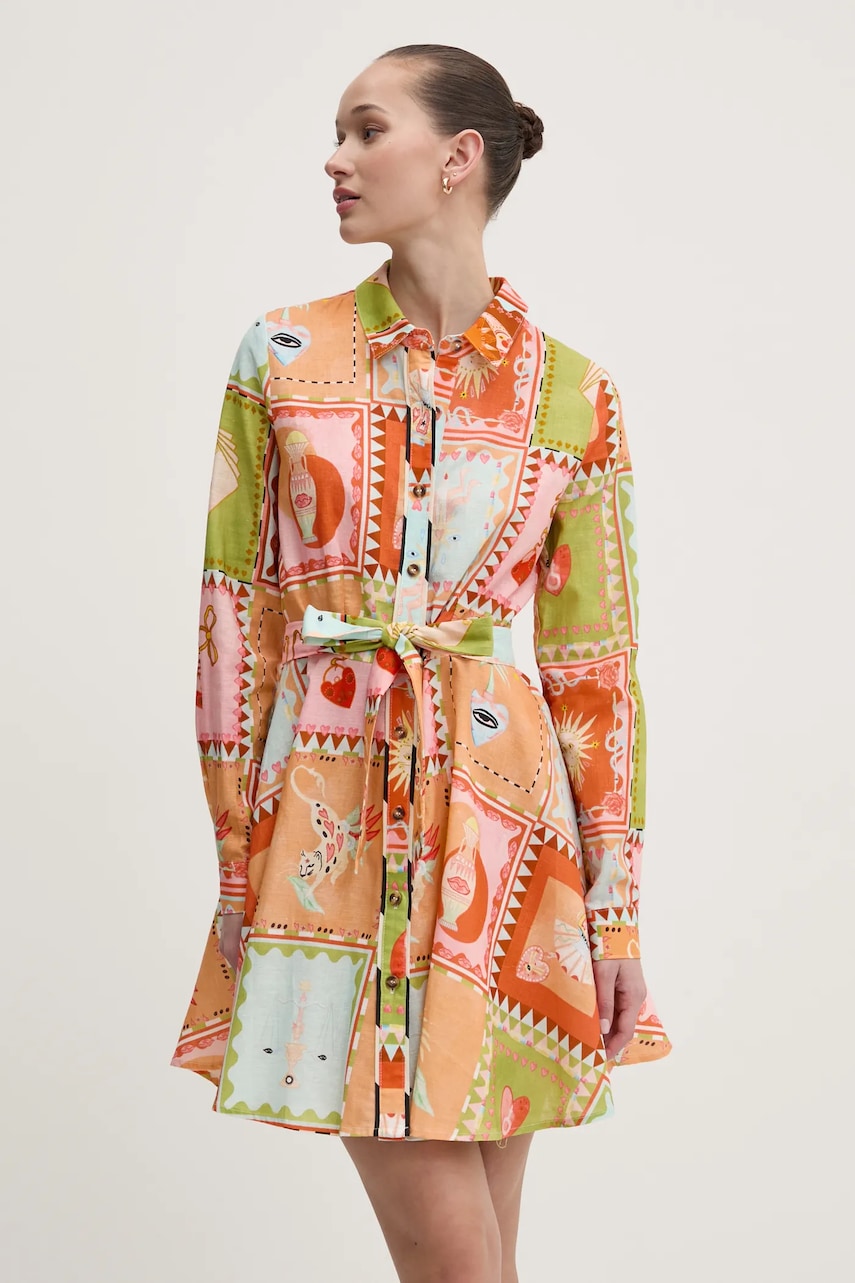 Šaty s příměsí lnu Never Fully Dressed