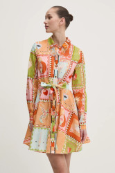 Šaty s příměsí lnu Never Fully Dressed