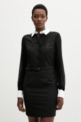 Šaty s příměsí vlny Blugirl Blumarine černá barva, mini, RF5244.T207A