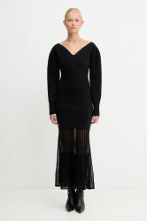 Šaty s příměsí vlny BOSS Fulenti