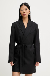 Šaty s příměsí vlny G-Star Blazer černá barva, mini, D28041-E200