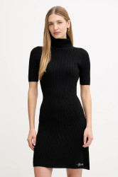 Šaty s příměsí vlny Guess JULIA černá barva, mini, W5BK78 Z3OW2