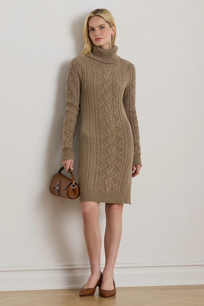 Šaty s příměsí vlny Lauren Ralph Lauren