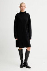 Šaty s příměsí vlny Marc O'Polo černá barva, mini, oversize, 509511867033