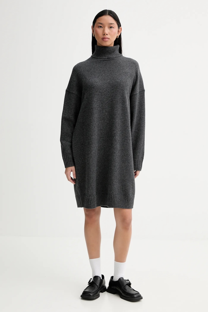 Šaty s příměsí vlny Marc O'Polo šedá barva, mini, 5000007956