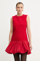 Šaty s příměsí vlny Patou červená barva, mini, DR2050223