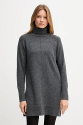 Šaty s příměsí vlny Pepe Jeans šedá barva, mini, oversize, PL9537714