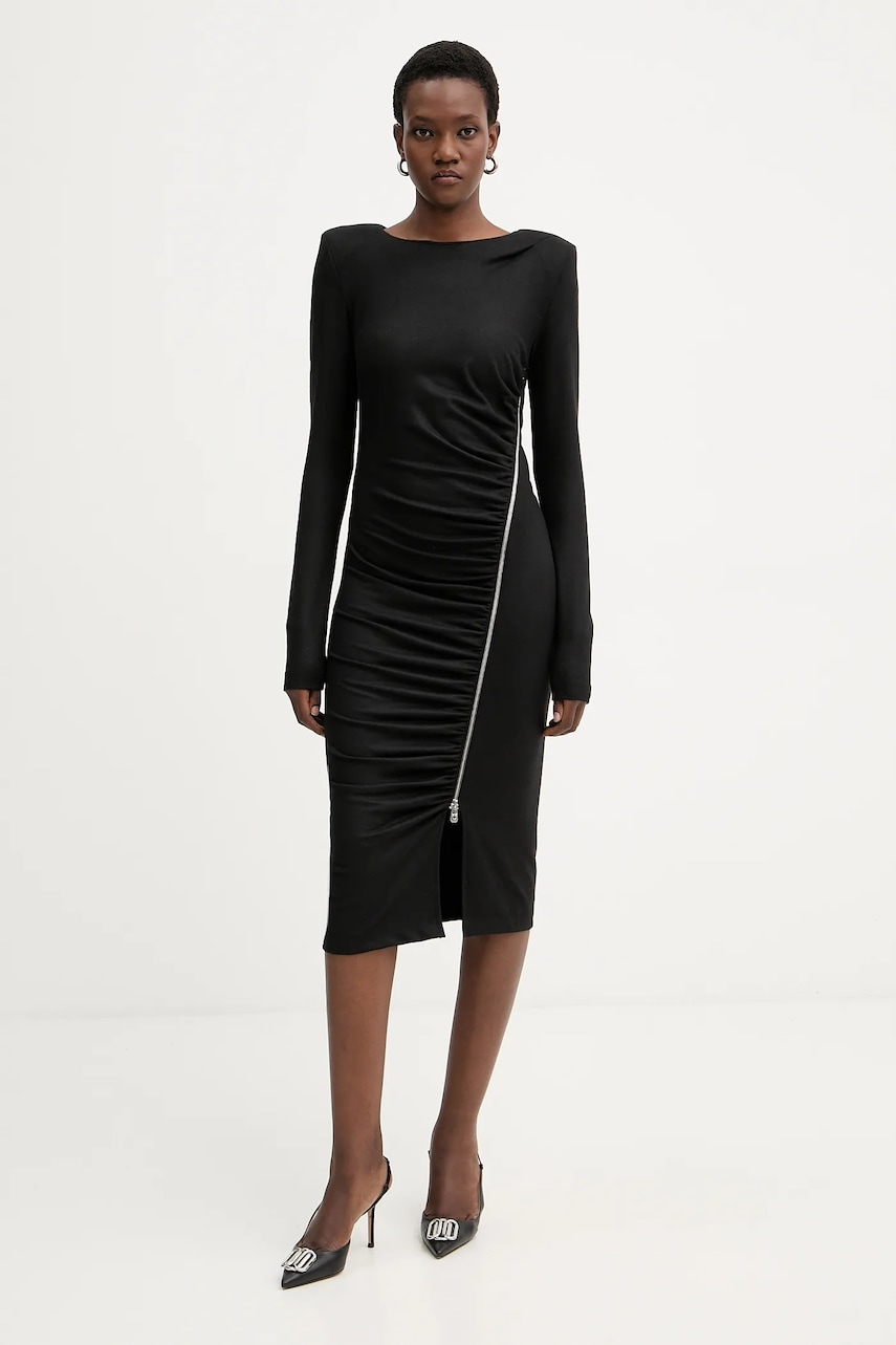 Šaty s příměsí vlny Pinko černá barva, mini, 106126 A2ZU