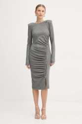 Šaty s příměsí vlny Pinko šedá barva, mini, 106126 A2ZU