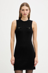 Šaty s příměsí vlny Twinset černá barva, mini, 252TT3042