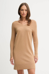 Šaty s příměsí vlny United Colors of Benetton zelená barva, mini, 1044DV02C