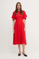 Šaty Sandro Ferrone červená barva, midi, S23XBEBRANCALEONE