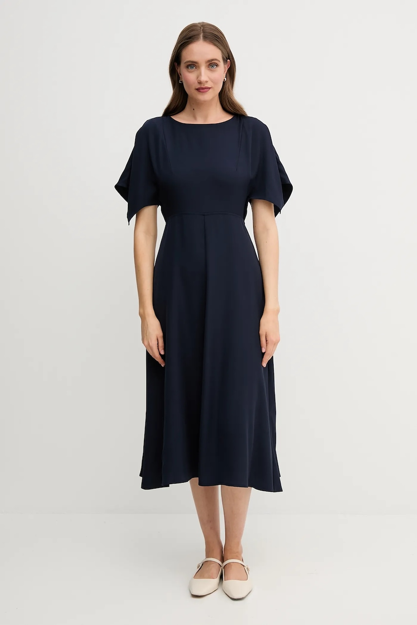 Šaty Sandro Ferrone tmavomodrá barva, midi, S23XBEBRANCALEONE