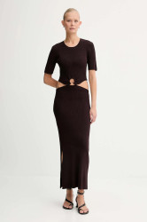 Šaty Sessun hnědá barva, maxi, přiléhavé, 25105019