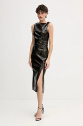 Šaty Sisley hnědá barva, midi, přiléhavé, 44WKL0033