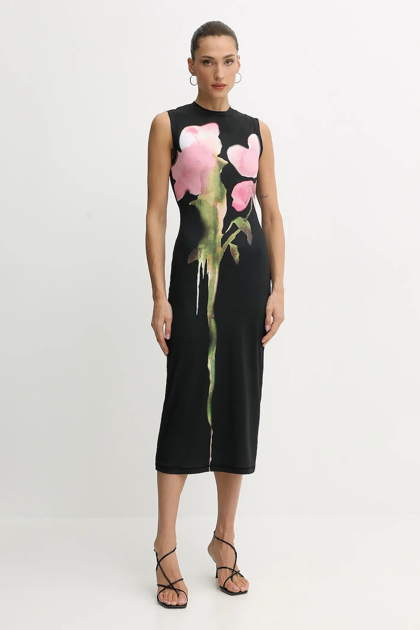 Šaty Stine Goya černá barva, midi, přiléhavé, SG-AW25-D104-2244