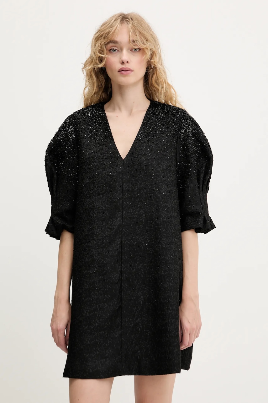 Šaty Stine Goya černá barva, mini, oversize, SG-PF25-D128-2379