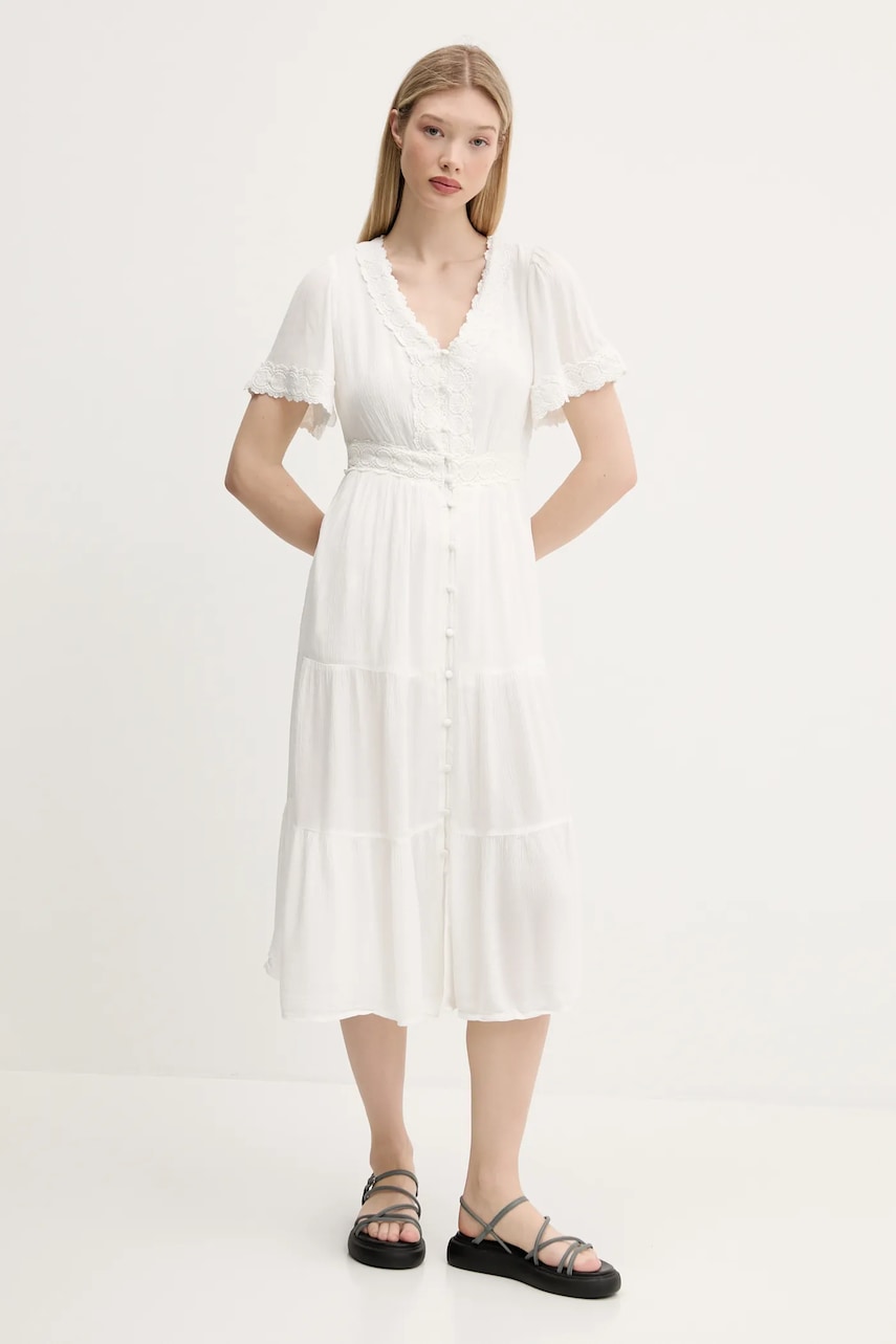 Šaty Superdry bílá barva, midi, W8011891A-71D