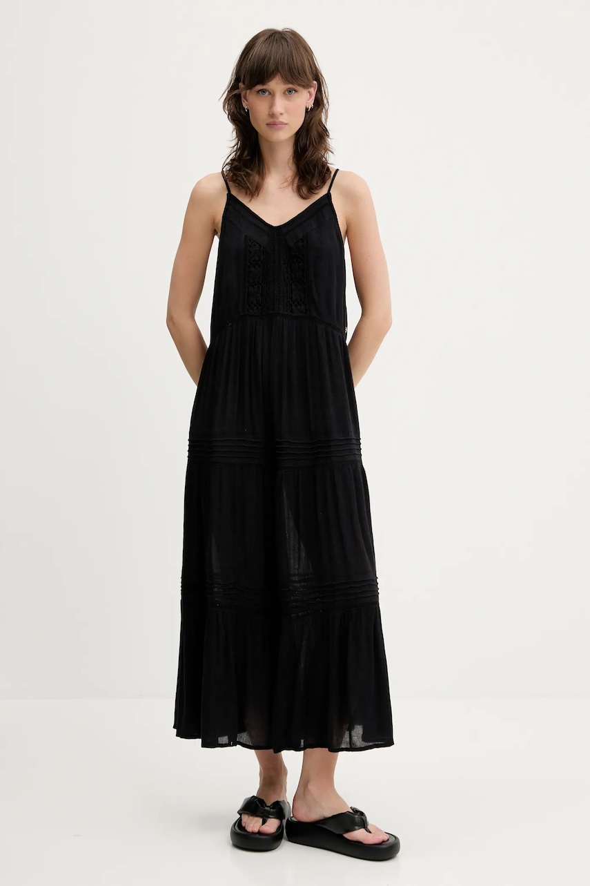 Šaty Superdry černá barva, midi, W8011908A-02A