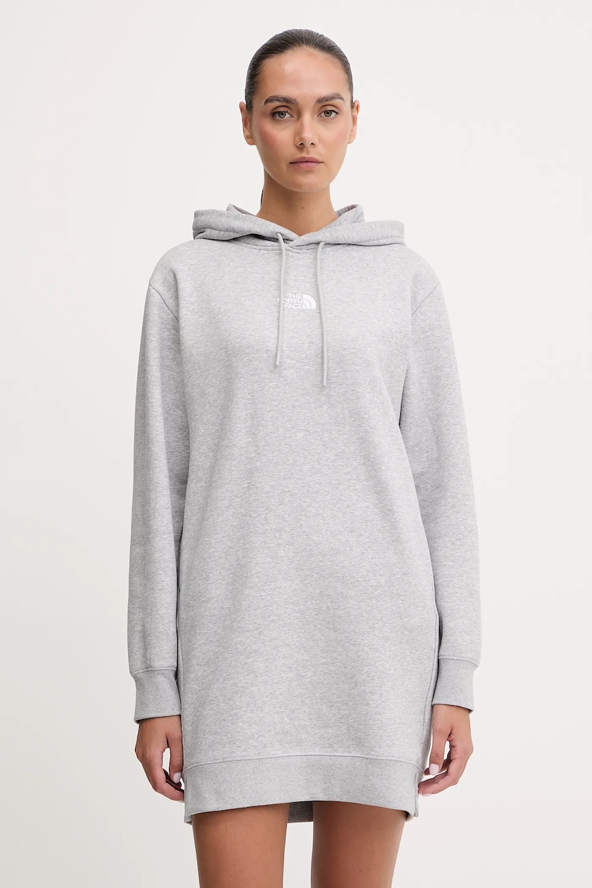 Šaty The North Face Essential Relaxed šedá barva, mini, oversize, NF0A8EEEDYX1