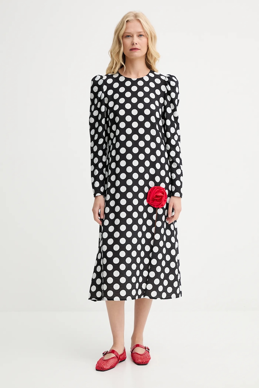 Šaty The Sleeper černá barva, midi, DNDR02G097R