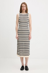 Šaty Tommy Hilfiger béžová barva, maxi, přiléhavé, WW0WW45649