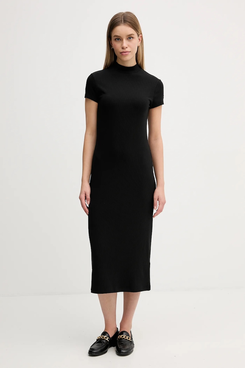 Šaty Tommy Hilfiger černá barva, maxi, WW0WW47860