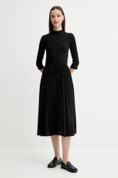 Šaty Tommy Hilfiger černá barva, midi, WW0WW46138