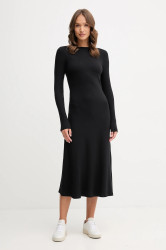 Šaty Tommy Hilfiger černá barva, midi, WW0WW47066
