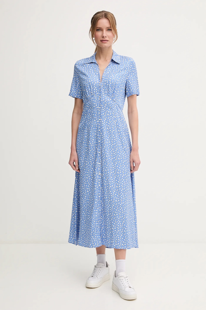 Šaty Tommy Hilfiger fialová barva, maxi, WW0WW45941