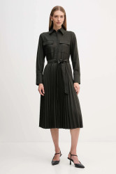 Šaty Tommy Hilfiger zelená barva, midi, WW0WW46582