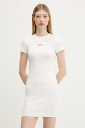 Šaty Tommy Jeans bílá barva, mini, přiléhavé, DW0DW21186