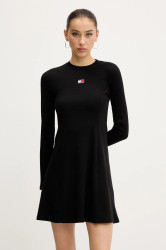Šaty Tommy Jeans černá barva, mini, DW0DW20666