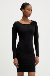 Šaty Tommy Jeans černá barva, mini, přiléhavé, DW0DW21493