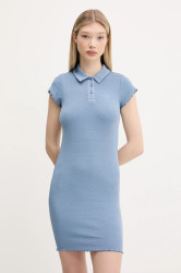 Šaty Tommy Jeans modrá barva, mini, přiléhavé, DW0DW20297