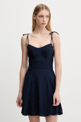 Šaty Tommy Jeans tmavomodrá barva, mini, DW0DW20880