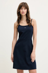 Šaty Tommy Jeans tmavomodrá barva, mini, DW0DW21354