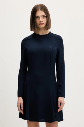 Šaty Tommy Jeans tmavomodrá barva, mini, DW0DW21916