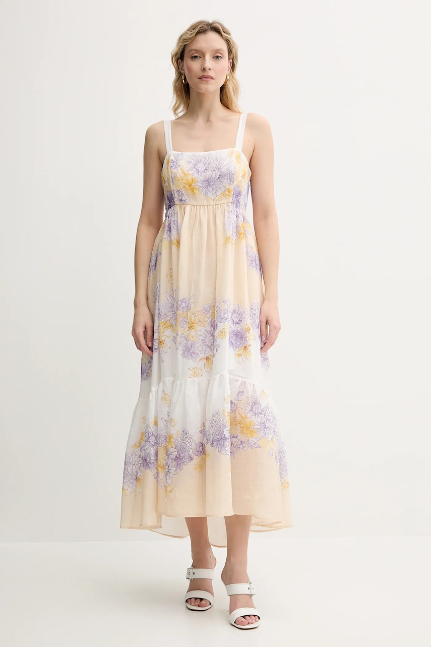 Šaty Twinset béžová barva, midi, 251TT206B