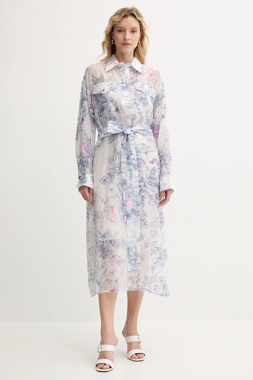 Šaty Twinset bílá barva, midi, 251AQ2092