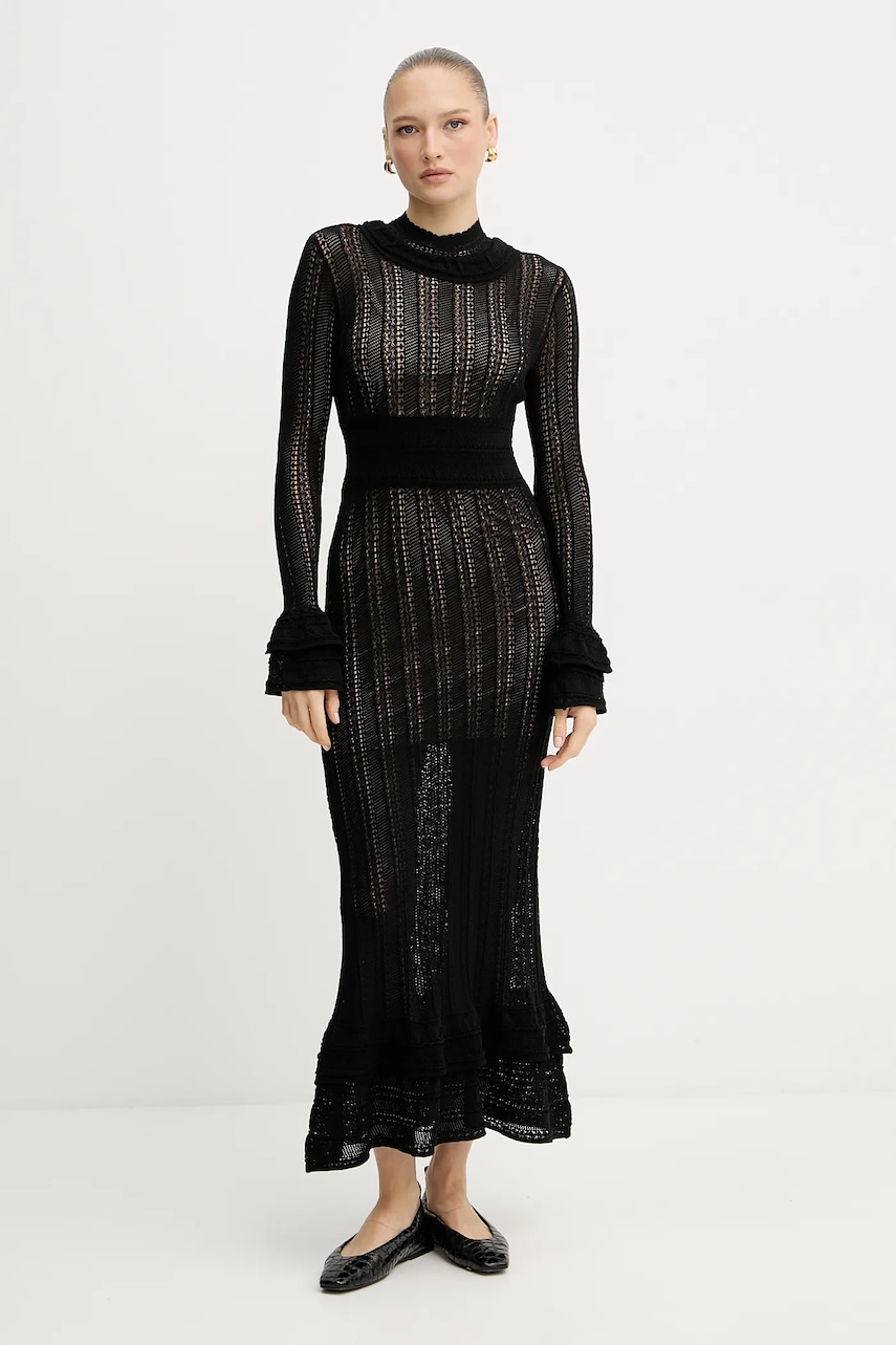 Šaty Twinset černá barva, maxi, 252TP3182