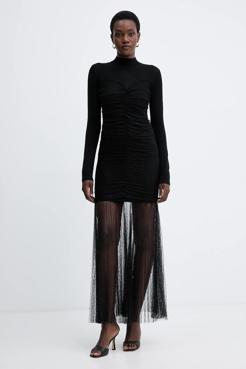 Šaty Twinset černá barva, maxi, 252TT3262