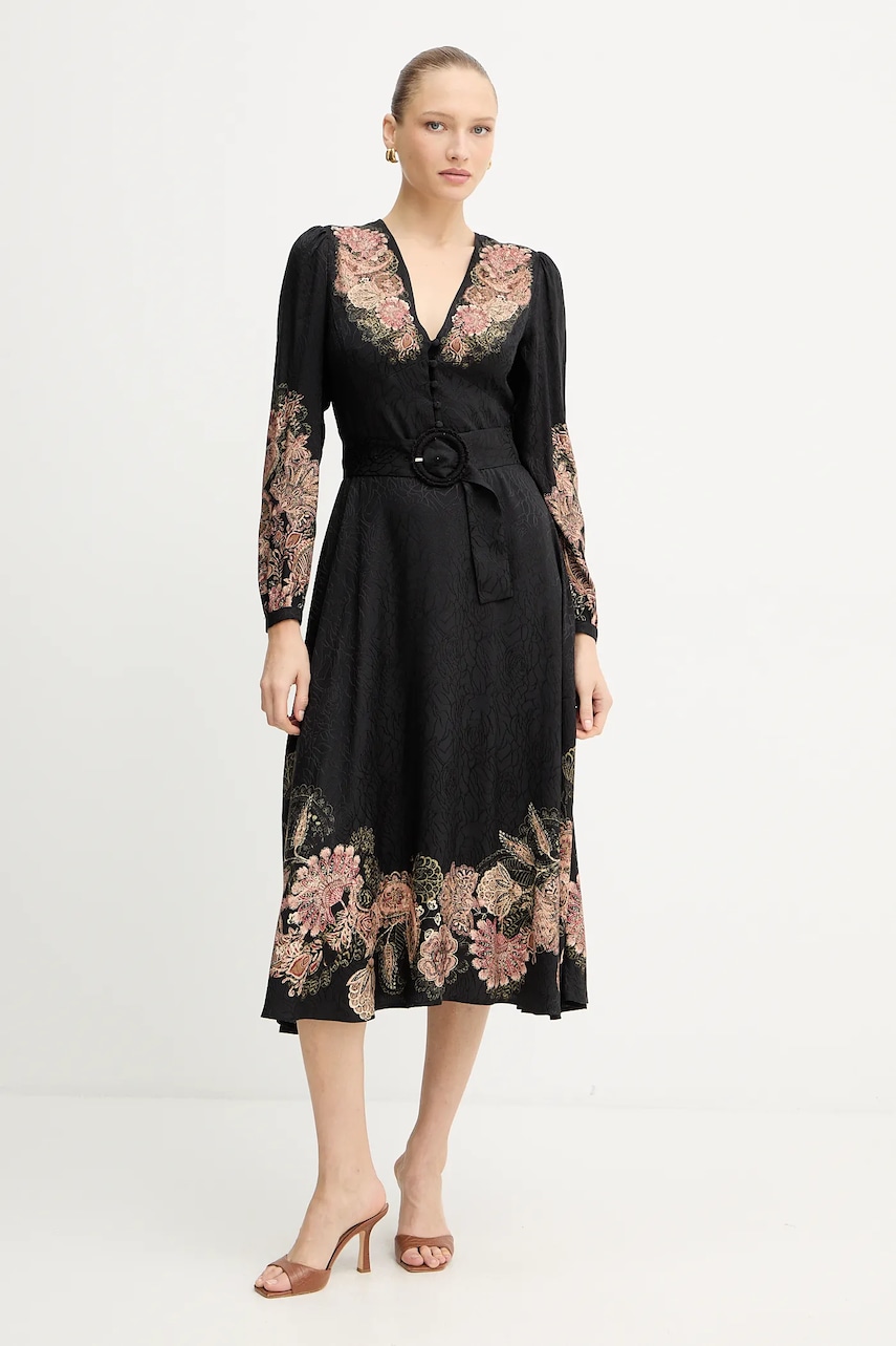 Šaty Twinset černá barva, midi, 252TP2043