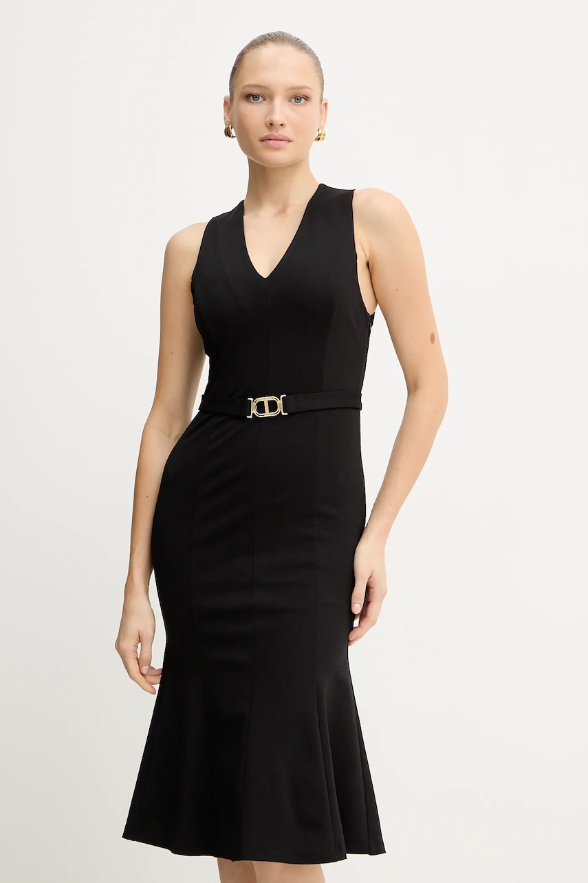 Šaty Twinset černá barva, midi, 252TP2606