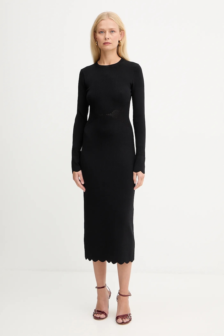 Šaty Twinset černá barva, midi, 252TP3040