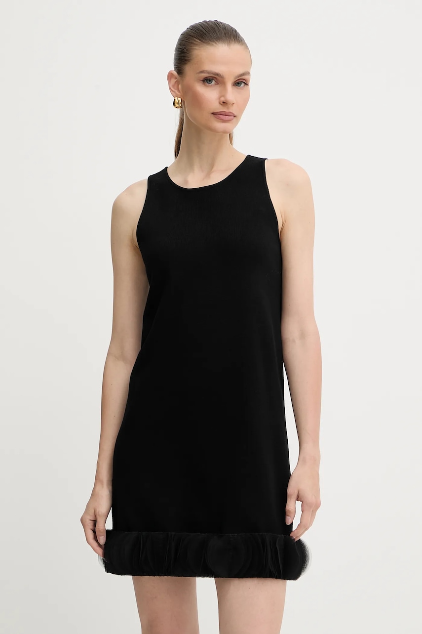 Šaty Twinset černá barva, mini, 252AP3012