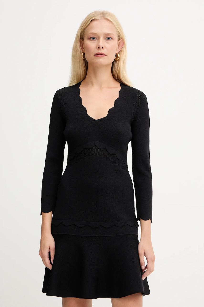 Šaty Twinset černá barva, mini, 252TP3041